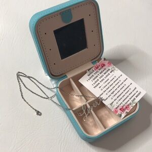 Travel jewelry organizer with necklace